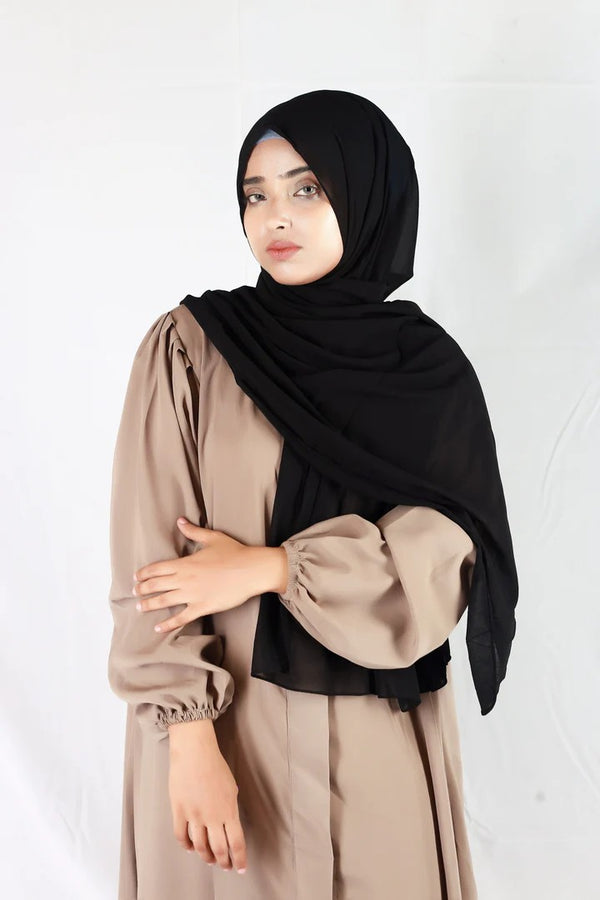 PLAIN GEORGETTE BLACK