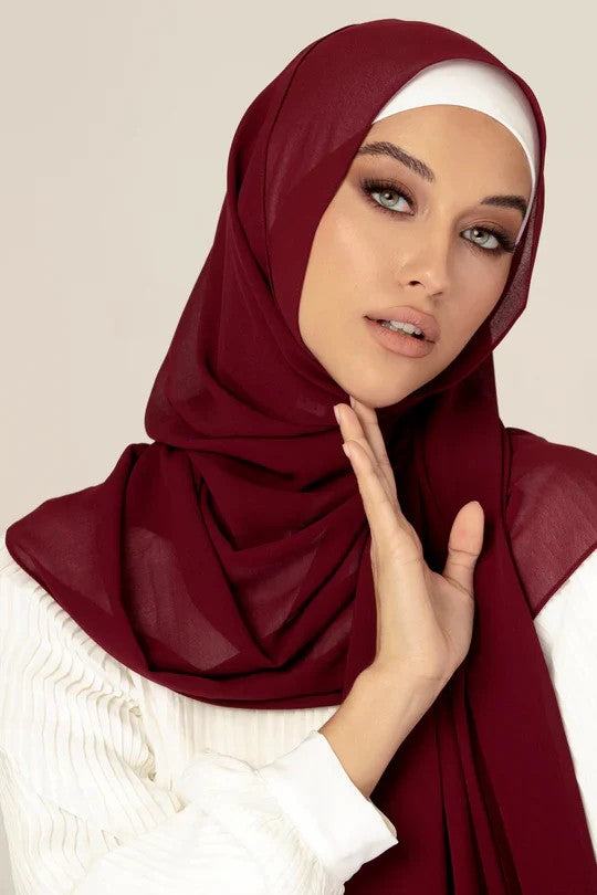 PLAIN GEORGETTE MAROON