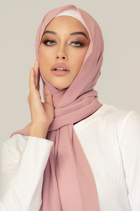 PLAIN GEORGETTE DUSTY PINK